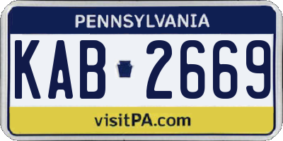 PA license plate KAB2669