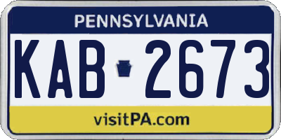 PA license plate KAB2673