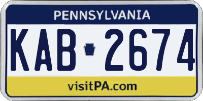 PA license plate KAB2674