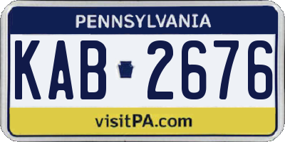 PA license plate KAB2676