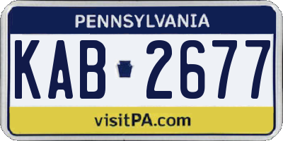 PA license plate KAB2677