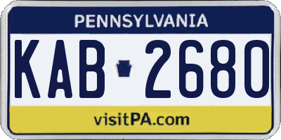 PA license plate KAB2680