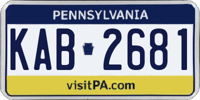 PA license plate KAB2681
