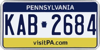 PA license plate KAB2684