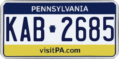 PA license plate KAB2685
