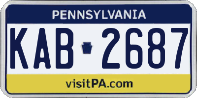 PA license plate KAB2687
