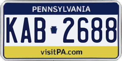 PA license plate KAB2688