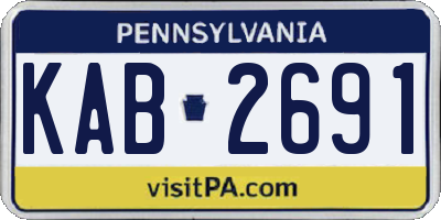 PA license plate KAB2691