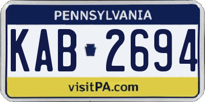 PA license plate KAB2694