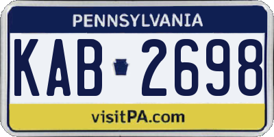 PA license plate KAB2698