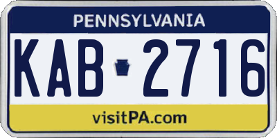 PA license plate KAB2716