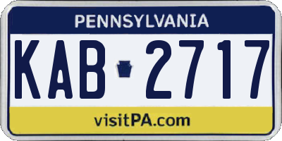 PA license plate KAB2717