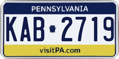 PA license plate KAB2719