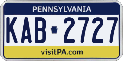 PA license plate KAB2727