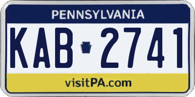 PA license plate KAB2741