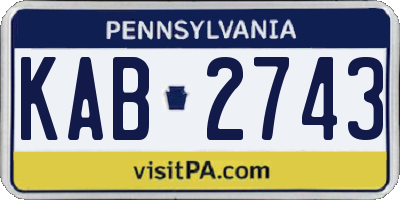 PA license plate KAB2743