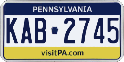 PA license plate KAB2745