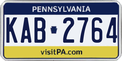PA license plate KAB2764