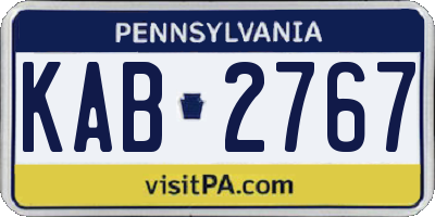 PA license plate KAB2767