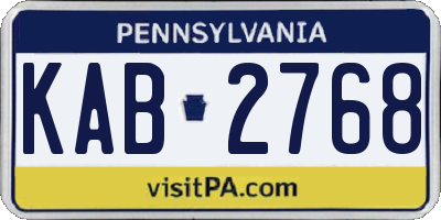 PA license plate KAB2768