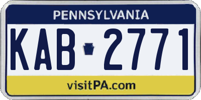PA license plate KAB2771