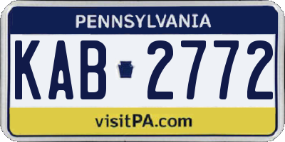 PA license plate KAB2772