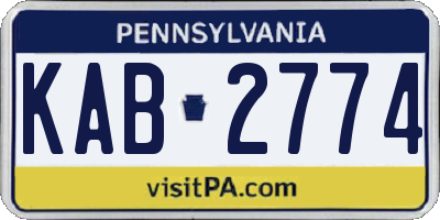 PA license plate KAB2774