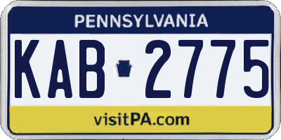 PA license plate KAB2775