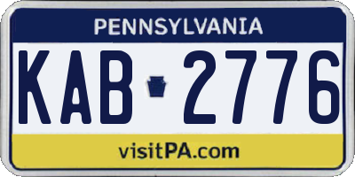 PA license plate KAB2776