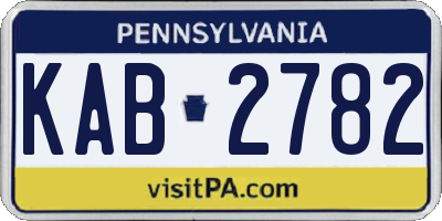 PA license plate KAB2782