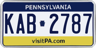 PA license plate KAB2787