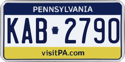 PA license plate KAB2790