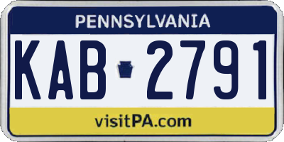 PA license plate KAB2791