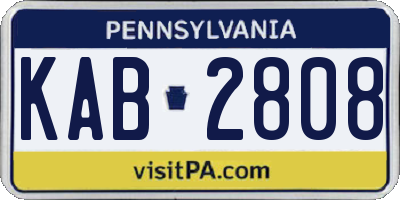 PA license plate KAB2808