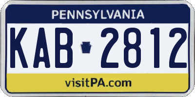 PA license plate KAB2812