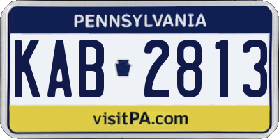 PA license plate KAB2813