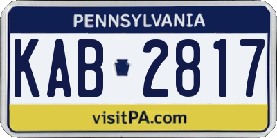 PA license plate KAB2817