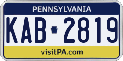 PA license plate KAB2819