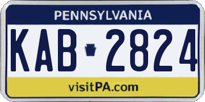 PA license plate KAB2824