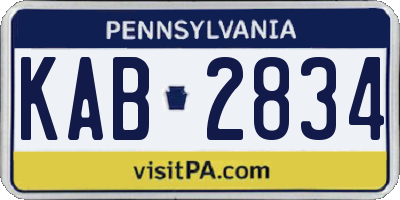 PA license plate KAB2834