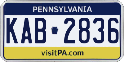 PA license plate KAB2836