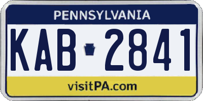 PA license plate KAB2841