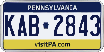 PA license plate KAB2843