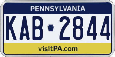 PA license plate KAB2844