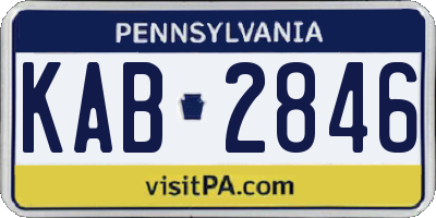 PA license plate KAB2846