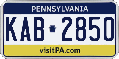 PA license plate KAB2850