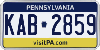 PA license plate KAB2859