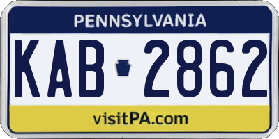 PA license plate KAB2862
