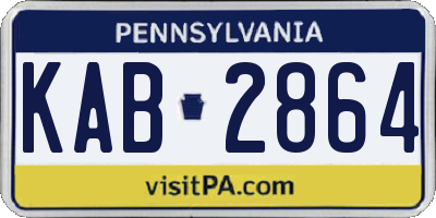 PA license plate KAB2864