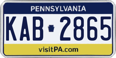 PA license plate KAB2865